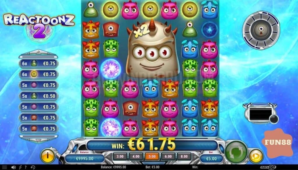 Chơi game slot Reactoonz Fun88