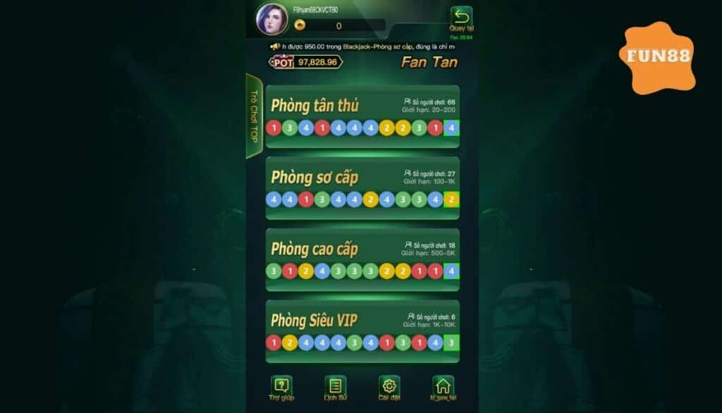 Chơi cá cược Fan tan Fun88